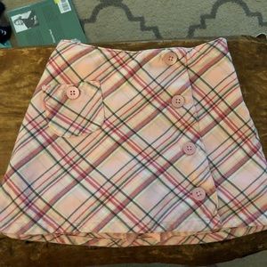 Pink plaid flannel skirt
